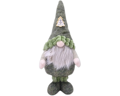 Décoration de Noël Lafiora lutin 22 x 13 x 48 cm Nain de jardin décoratif avec barbe et motif de Noël