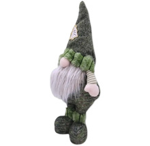 Figurine décorative Gnome de Noël debout avec barbe et bonnet