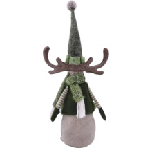 Figurine décorative d''élan avec bonnet et écharpe