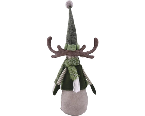 Figurine décorative d''élan avec bonnet et écharpe