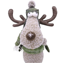 Figurine décorative renne avec bonnet et bois