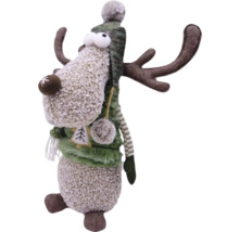 Figurine décorative d''élan avec bonnet et bois