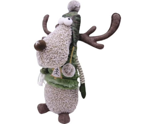 Figurine décorative d''élan avec bonnet et bois