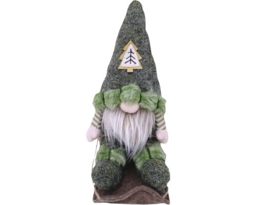 Décoration de Noël Lafiora lutin 12 x 19 x 27 cm Nain de Noël avec barbe et motif sapin sur le bonnet