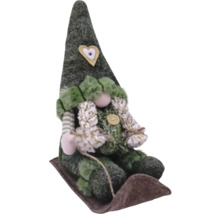 Nain de jardin décoratif avec chapeau haut et barbe