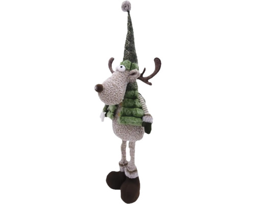 Dekorativer Rentier-Weihnachtsschmuck mit Mütze und Schal