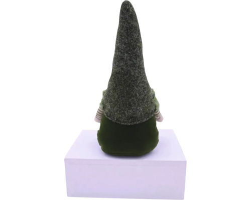 Nain décoratif avec un long chapeau, vue de dos