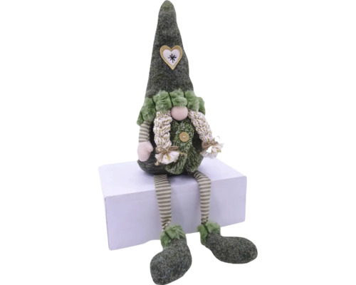 Figurine décorative d''elfe avec des jambes rayées et un cœur sur le chapeau