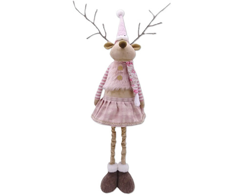 Dekoratives Rentier mit Mütze, Weste und Rock für die Weihnachtszeit