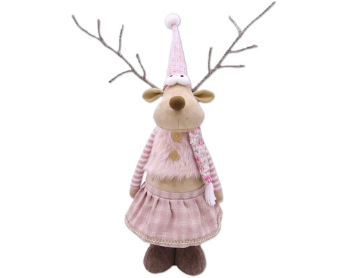 Dekorative Rentierfigur mit Mütze und Schal