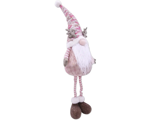 Dekofigur Weihnachtswichtel mit gestreiftem Hut und Bart