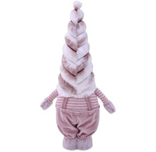 Nain décoratif avec bonnet en fourrure et haut rayé comme décoration de Noël