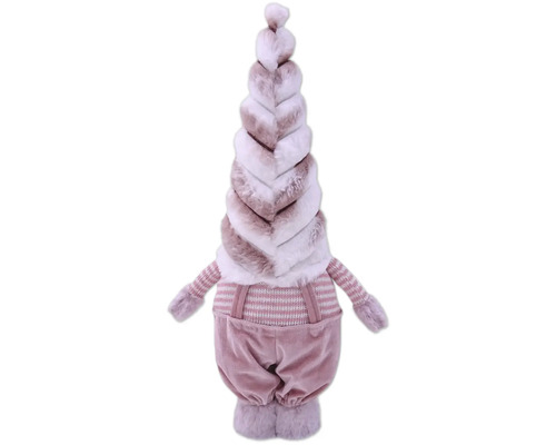 Nain décoratif avec bonnet en fourrure et haut rayé comme décoration de Noël