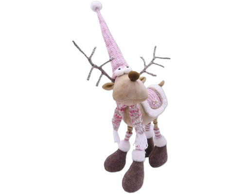 Dekorativer Elch mit Schal und Mütze für die Weihnachtszeit
