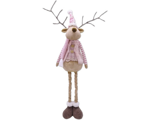 Dekofigur Rentier mit Mütze, Schal und Weste