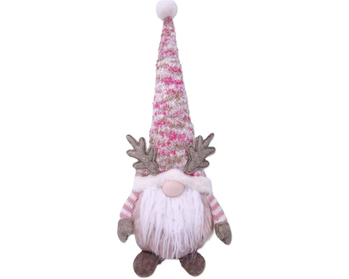 Figurine décorative de gnome avec bonnet et bois de cerf pour décoration de Noël