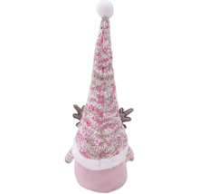 Figurine décorative gnome de Noël avec bonnet et bois