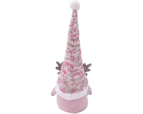 Figurine décorative gnome de Noël avec bonnet et bois