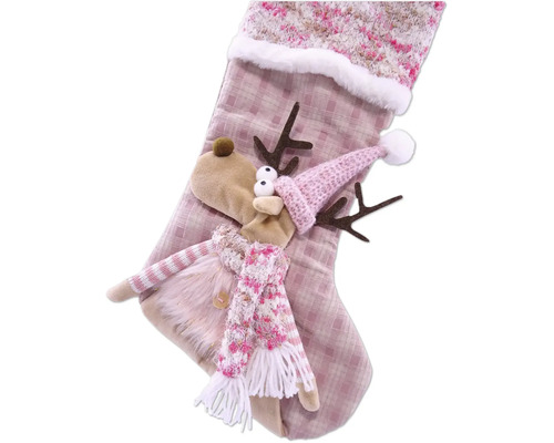 Weihnachtsstrumpf mit Rentierapplikation