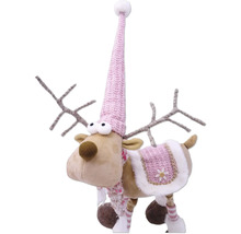 Dekoratives Stoffrentier mit Mütze und Geweih