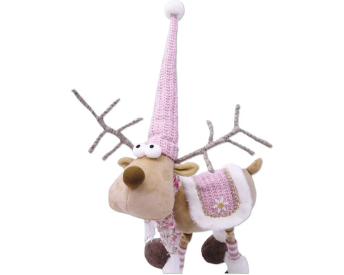 Dekoratives Stoffrentier mit Mütze und Geweih