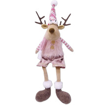 Figurine décorative de renne avec bonnet et bois