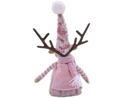 Figurine de renne décorative avec bonnet et écharpe comme décoration de Noël