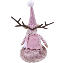 Figurine décorative de renne avec bonnet et écharpe, décoration de Noël