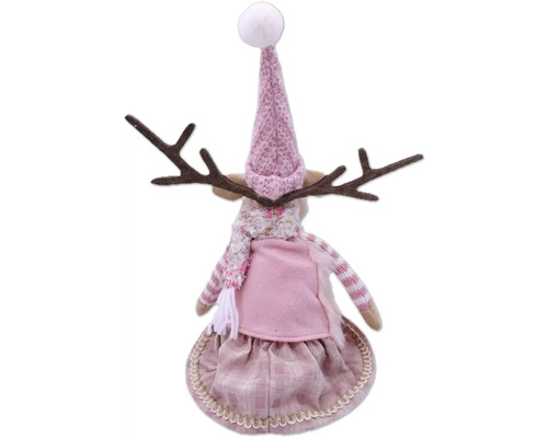 Figurine décorative de renne avec bonnet et écharpe, décoration de Noël