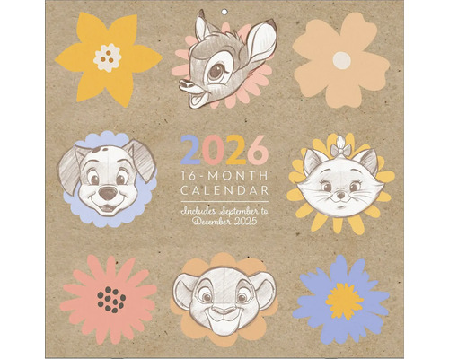 Disney 2026 16-Monats-Kalender mit Tiermotiven