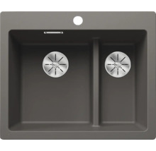 Évier avec deux cuves et bonde à panier