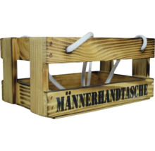 Männerhandtasche aus Holz mit Seilgriffen