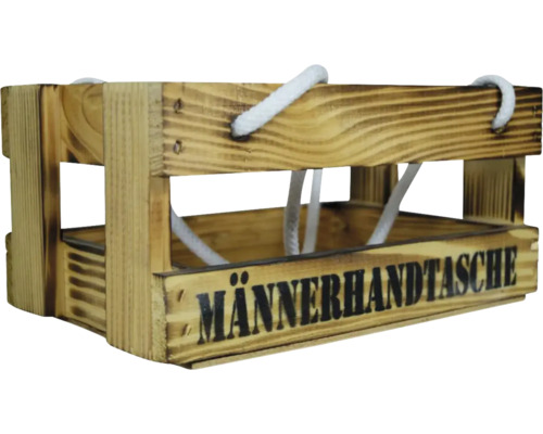 Männerhandtasche aus Holz mit Seilgriffen