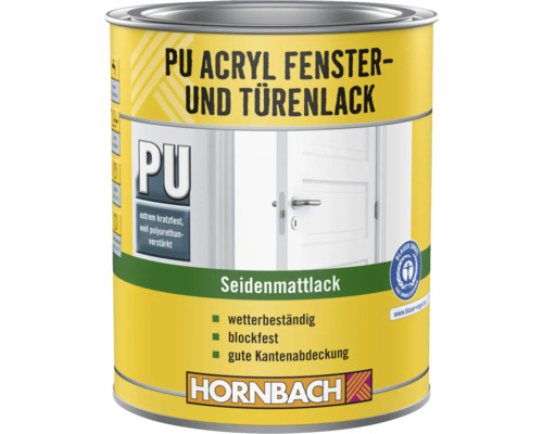 Laque acrylique PU HORNBACH pour fenêtres et portes mate satinée blanc 750 ml Laque acrylique PU HORNBACH pour fenêtres et portes mate satinée blanc 750 ml