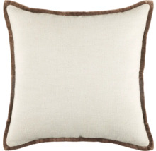 Coussin décoratif avec bordure brune