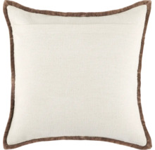 Coussin décoratif carré avec passepoil marron