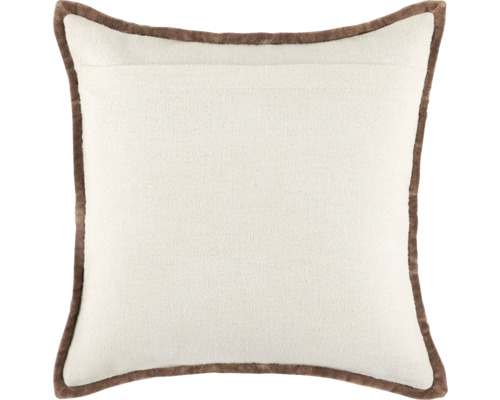 Coussin décoratif carré avec passepoil marron