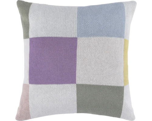 Dekokissen Crazy Romance kariert 45x45 cm Quadratisches Zierkissen mit Strickmuster