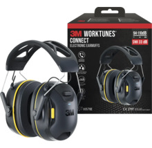 Casque antibruit électronique 3M WorkTunes Connect avec microphone intégré et conception résistante à l''eau et à la transpiration