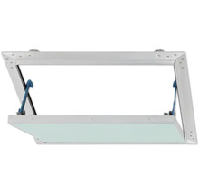 Revisionsklappe AluPlana® luft-und staubdicht mit Gipskartoneinlage GKBI 2 x 12,5 mm und Fangsicherung 300 mm x 300 mm