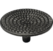 Bouton de meuble en métal avec motif rond et structuré