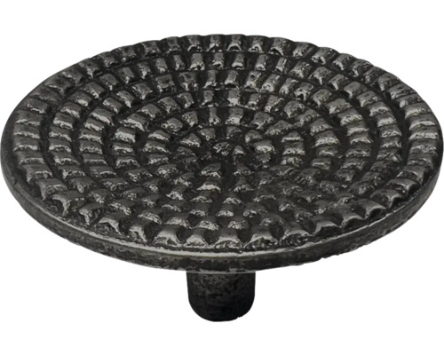 Bouton de meuble en métal avec motif rond et structuré