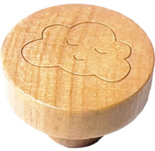 Bouton en bois avec motif de nuage