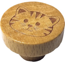 Tampon en bois avec motif de chat