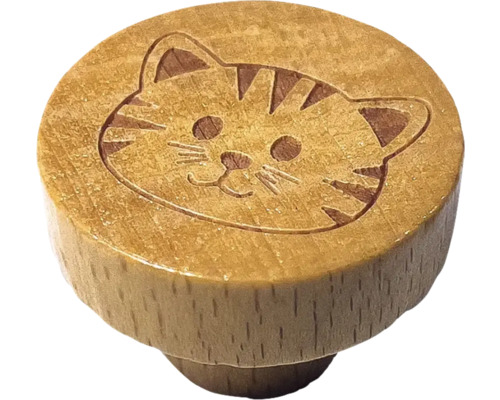 Tampon en bois avec motif de chat