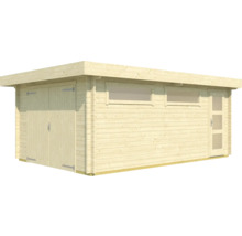 Holzgartenhaus mit Doppeltür und Fenstern