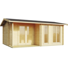 Abri de jardin en bois avec fenêtres et double porte