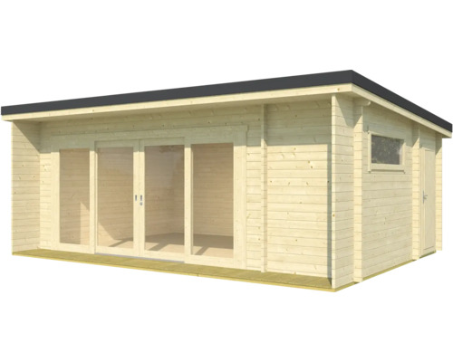 Gartenhaus mit Schiebetür, Fenster und Nebentür