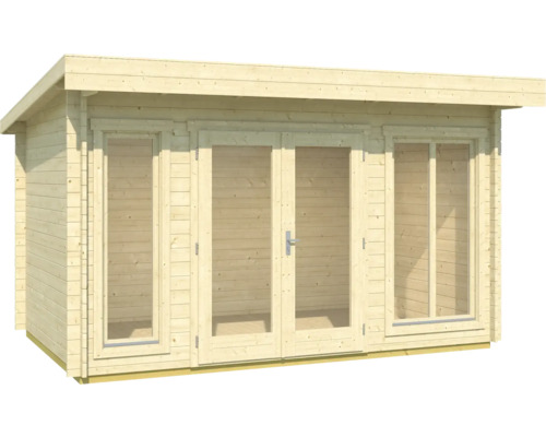Abri de jardin en bois avec double porte et fenêtres