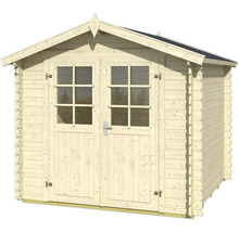 Abri de jardin en bois avec double porte et fenêtres